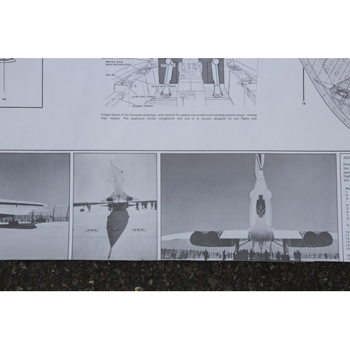 180 - VINTAGE SCHEMATIC PICTURE OF THE DETAILS OF CONCORDE
100 X 60CM