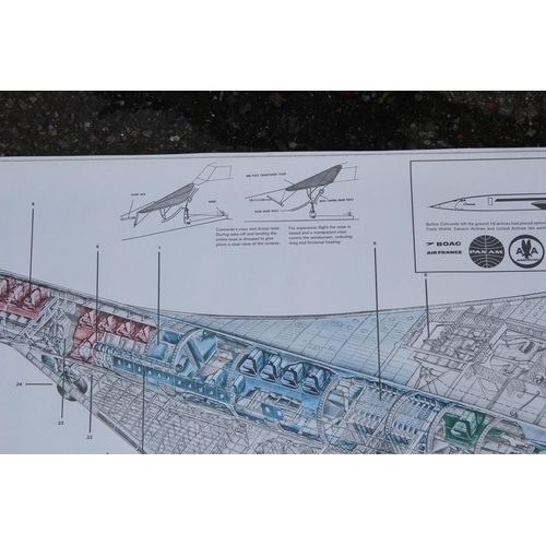 180 - VINTAGE SCHEMATIC PICTURE OF THE DETAILS OF CONCORDE
100 X 60CM