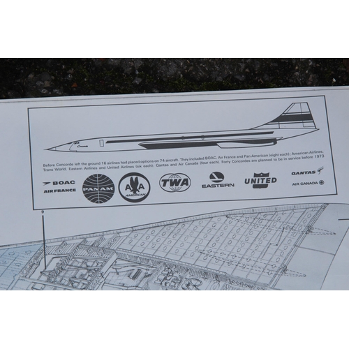 180 - VINTAGE SCHEMATIC PICTURE OF THE DETAILS OF CONCORDE
100 X 60CM