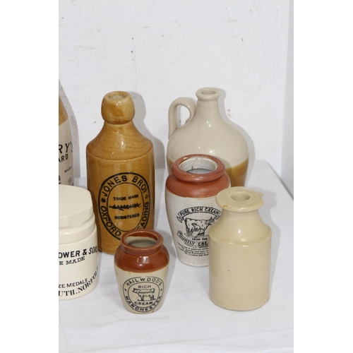 328 - QUANTITY OF VINTAGE STONEWARE BOTTLES AND POTS ETC