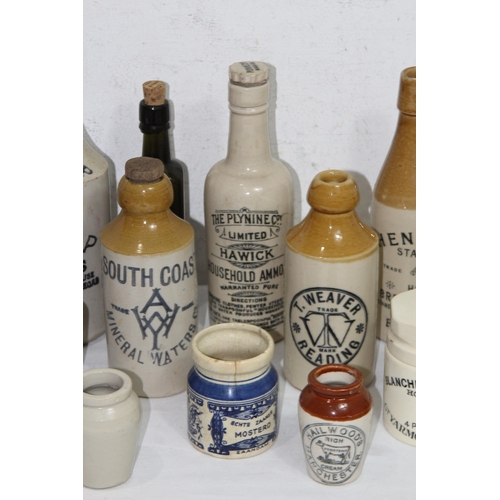 328 - QUANTITY OF VINTAGE STONEWARE BOTTLES AND POTS ETC