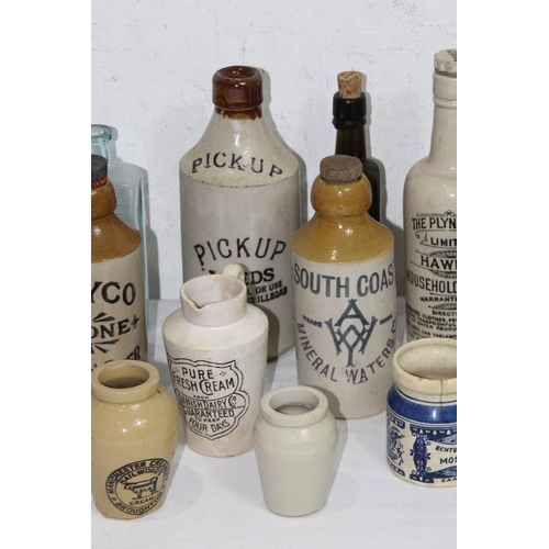 328 - QUANTITY OF VINTAGE STONEWARE BOTTLES AND POTS ETC