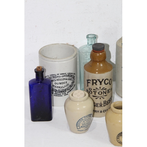 328 - QUANTITY OF VINTAGE STONEWARE BOTTLES AND POTS ETC