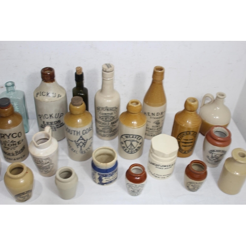 328 - QUANTITY OF VINTAGE STONEWARE BOTTLES AND POTS ETC