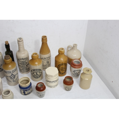 328 - QUANTITY OF VINTAGE STONEWARE BOTTLES AND POTS ETC