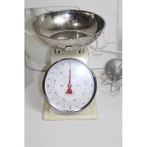 418 - KENWOOD MIXER AND SET OF SCALES