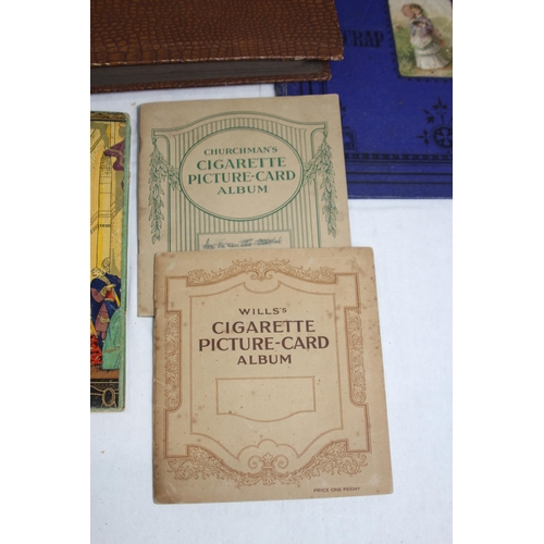 482 - 19TH CENTURY PHOTOGRAPHIC ALBUM, SELECTION OF POSTCARD ALBUMS AND CIGARETTE ALBUMS