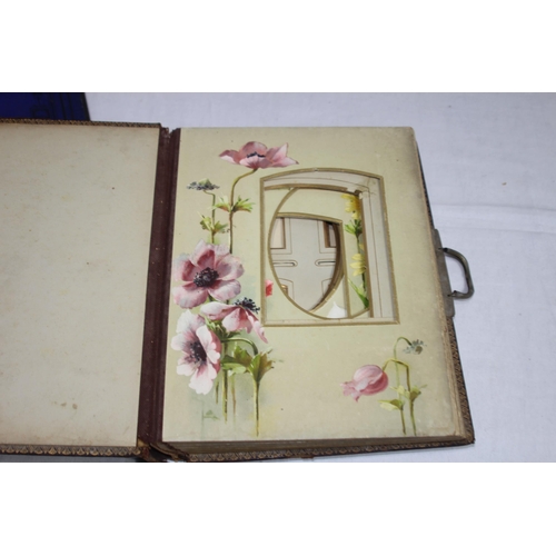 482 - 19TH CENTURY PHOTOGRAPHIC ALBUM, SELECTION OF POSTCARD ALBUMS AND CIGARETTE ALBUMS