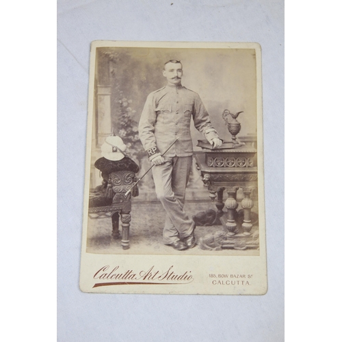 1041 - TWO 19TH CENTURY INDIAN MILITARY AND POLICE PHOTOGRAPHS TAKEN IN STUDIOS IN CALCUTTA AND MEARUT AND ... 