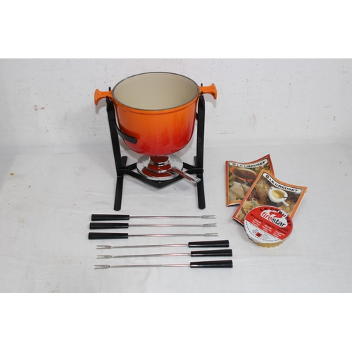 493 - BOXED LE CREUSET FONDUE SET