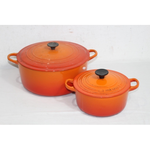 498 - 2 X LE CREUSET LIDDED POTS