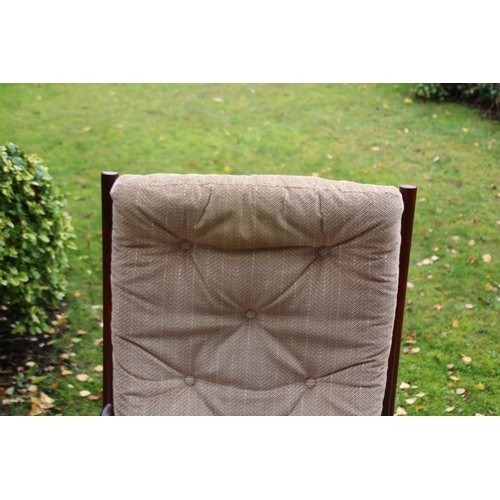 17 - RETRO DOMINO ARM CHAIR AND FOOTSTOOL AND PARKER KNOLL CHAIR 
72 X 85 X 93CM