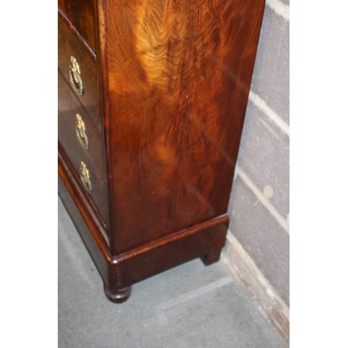 35 - FRENCH MID 19TH CENTURY SECRETAIR ABATTANT WITH SECRET DRAWERS IN FLAME MAHOGANY 
94 X 40 X 147CM