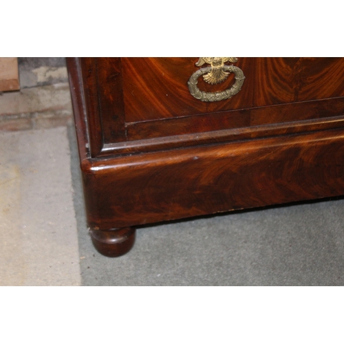 35 - FRENCH MID 19TH CENTURY SECRETAIR ABATTANT WITH SECRET DRAWERS IN FLAME MAHOGANY 
94 X 40 X 147CM