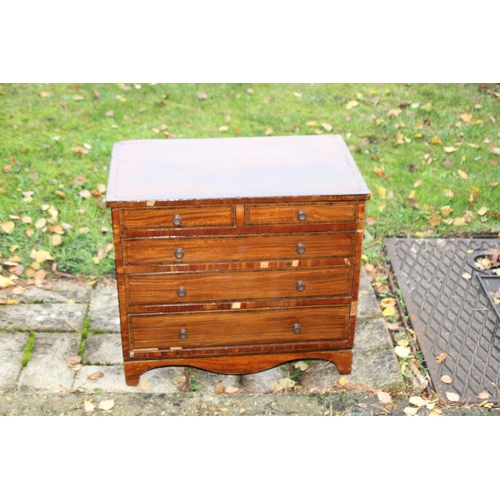 37 - ANTIQUE APPRENTICE CHEST OF DRAWERS 
48 X 29 X 42CM