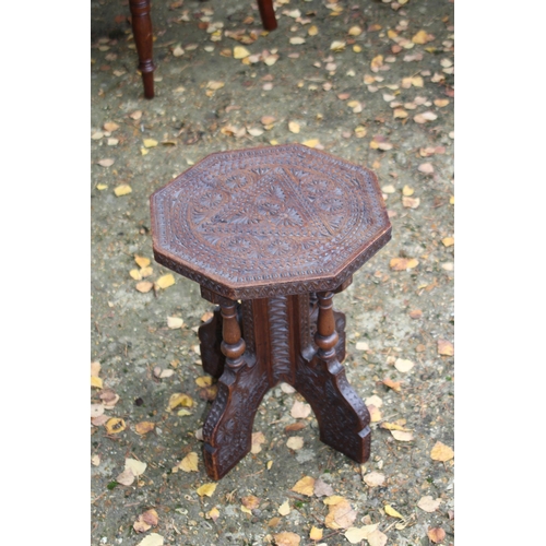 38 - VINTAGE CARVED SMALL SIDE TABLE 
33 X 42CM