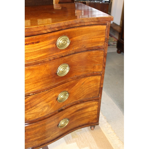 42 - ANTIQUE BOW FRONT CHEST OF DRAWERS 
116 X 66 X 88CM