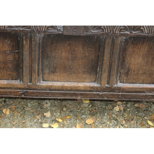 44 - ANTIQUE OAK COFFER
109 X 50 X 57CM