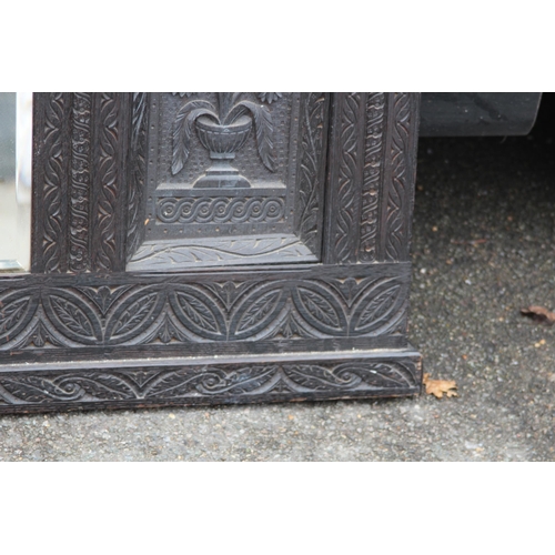 185 - ANTIQUE CARVED OVER MANTLE MIRROR 
132 X 15 X 74CM