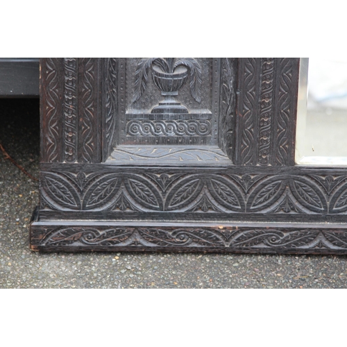 185 - ANTIQUE CARVED OVER MANTLE MIRROR 
132 X 15 X 74CM