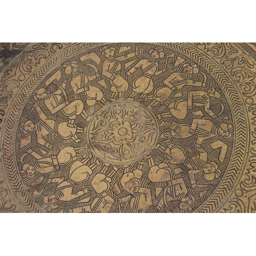 4 - BRASS TOPPED OCCASIONAL TABLE
55 X 67CM