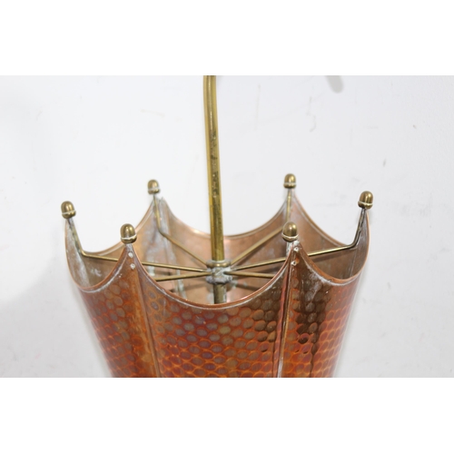 513 - BRASS AND COPPER UMBRELLA STAND
65CM