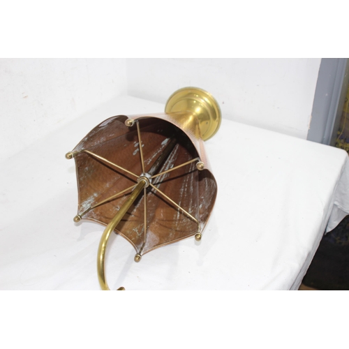 513 - BRASS AND COPPER UMBRELLA STAND
65CM