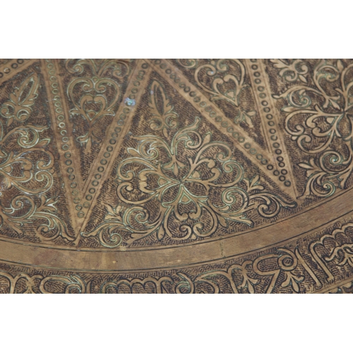 6 - VINTAGE ETHNIC BRASS TOPPED TABLE 
70 X 58CM