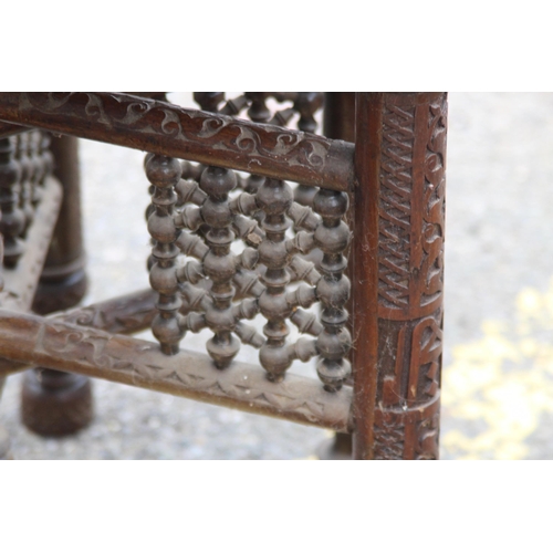 6 - VINTAGE ETHNIC BRASS TOPPED TABLE 
70 X 58CM