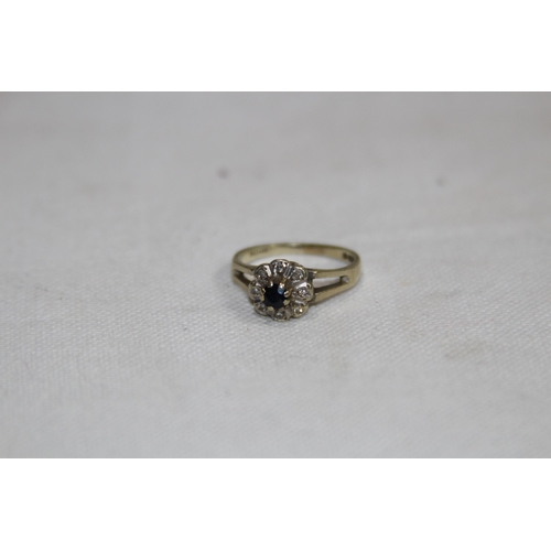 1197 - VINTAGE 9CT WHITE GOLD RING  - SIZE L - 2.70G