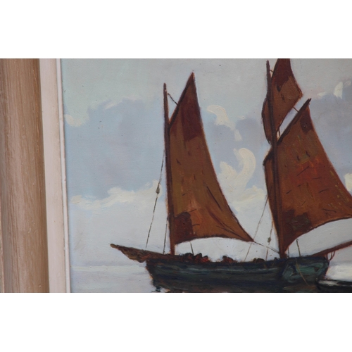 188 - VINTAGE SIGNED LUDO LIGNOUX OIL ON CANVAS OF A SAILING BARQUE
60 X 75CM