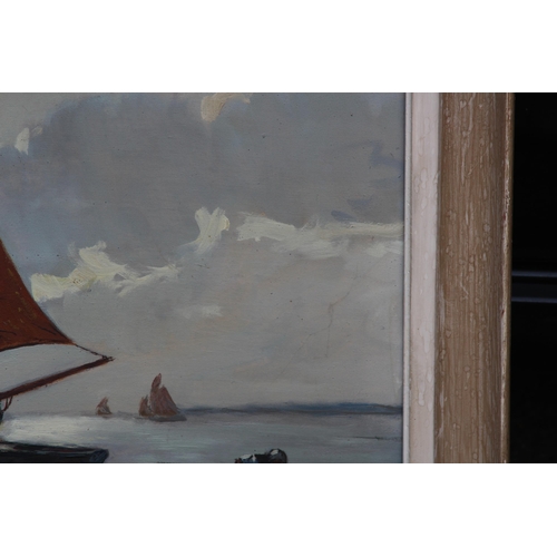 188 - VINTAGE SIGNED LUDO LIGNOUX OIL ON CANVAS OF A SAILING BARQUE
60 X 75CM