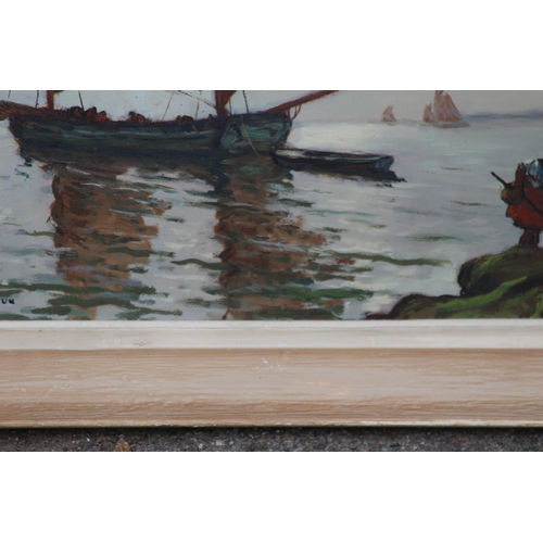 188 - VINTAGE SIGNED LUDO LIGNOUX OIL ON CANVAS OF A SAILING BARQUE
60 X 75CM