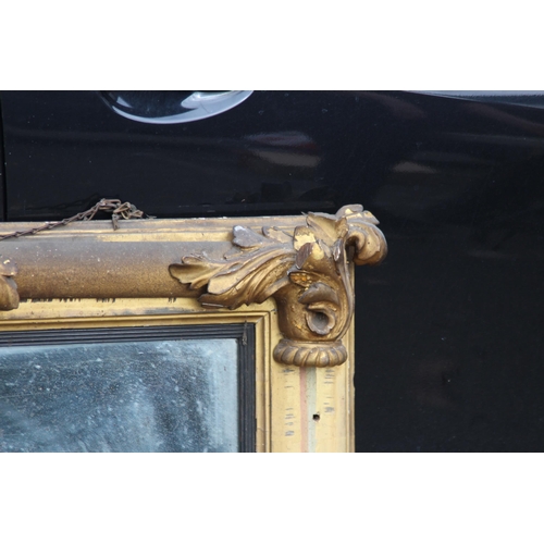 193 - LARGE ANTIQUE GILT OVER MANTLE MIRROR
116 X 74CM