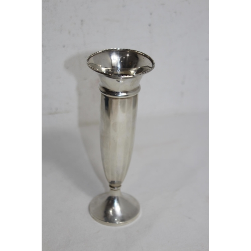 1140 - THICK GUAGE SILVER SPECIMEN VASE WITH FLUTED EDGE - BIRMINGHAM 1955 - GROSS WEIGHT 133.4G