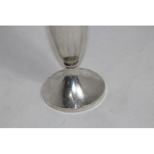 1140 - THICK GUAGE SILVER SPECIMEN VASE WITH FLUTED EDGE - BIRMINGHAM 1955 - GROSS WEIGHT 133.4G