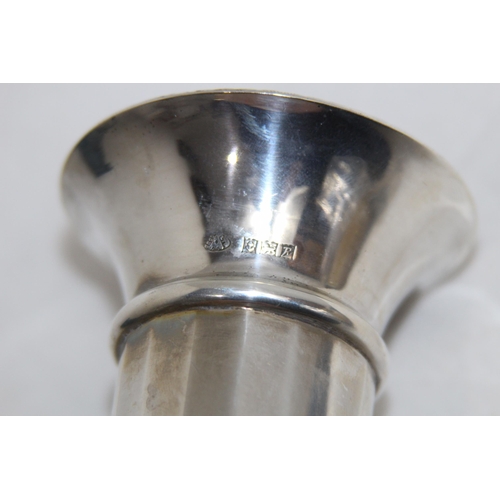 1140 - THICK GUAGE SILVER SPECIMEN VASE WITH FLUTED EDGE - BIRMINGHAM 1955 - GROSS WEIGHT 133.4G