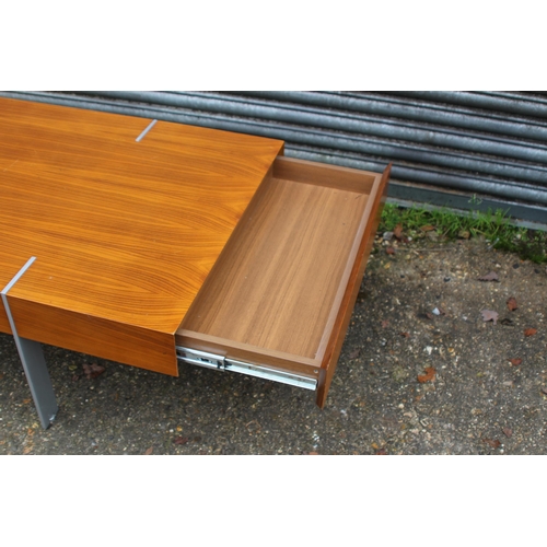 48 - RETRO COFFEE TABLE AND PAIR OF BENCHES 
42 X 74 X 44CM