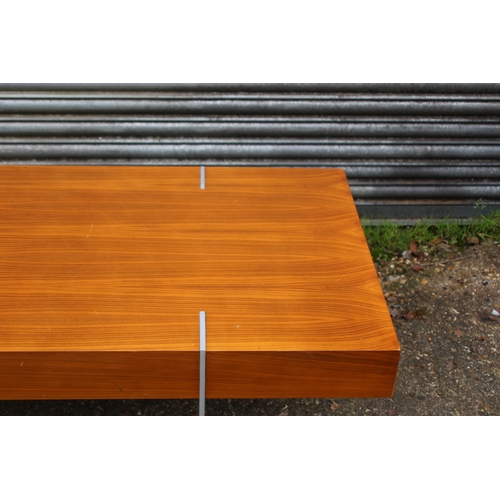 48 - RETRO COFFEE TABLE AND PAIR OF BENCHES 
42 X 74 X 44CM