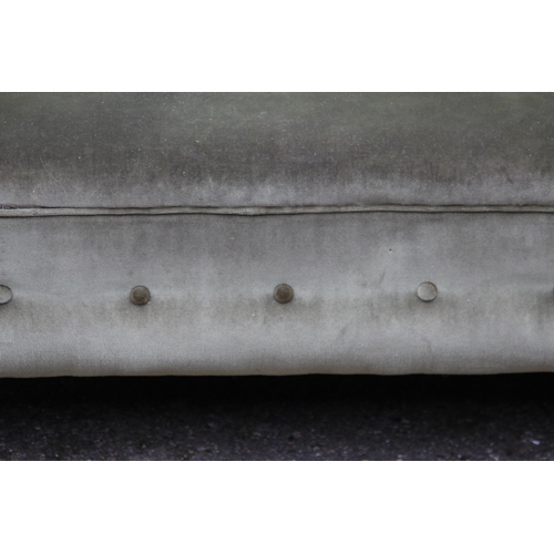 49 - VINTAGE GREEN FABRIC CHESTERFIELD SOFA 
170 X 80 X 67CM