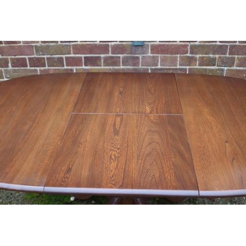 50 - ERCOL EXTENDING DINING TABLE AND ERCOL FOOTSTOOL
104 X 90 X 73CM 150CM OPEN