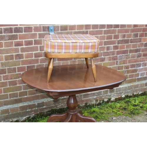 50 - ERCOL EXTENDING DINING TABLE AND ERCOL FOOTSTOOL
104 X 90 X 73CM 150CM OPEN