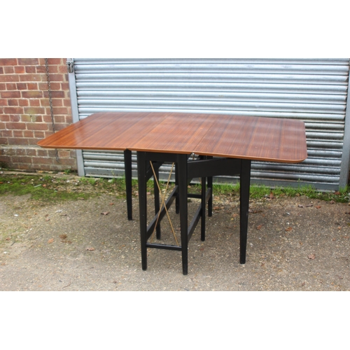 55 - G PLAN DROP LEAF TABLE AND 3 CHAIRS 
151 X 90 X 77CM