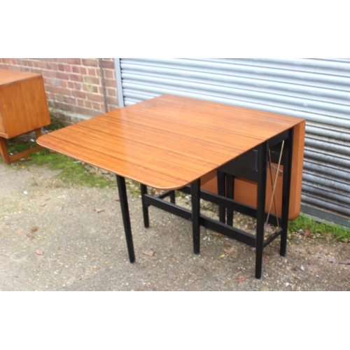 55 - G PLAN DROP LEAF TABLE AND 3 CHAIRS 
151 X 90 X 77CM