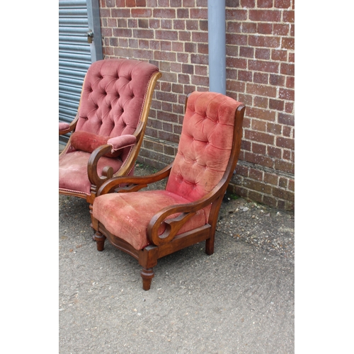 79 - 2 X ANTIQUE ARMCHAIRS
67 X 72 X 95CM