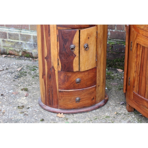 80 - PAIR OF INDIAN HARDWOOD CUPBOARDS
88 X 79 X 46CM