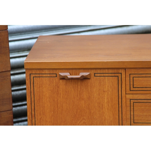 82 - SCHREIBER MULTI CHEST, AVALON CHEST OF DRAWERS AND TEAK SIDEBOARD
96 X 44 X 84CM