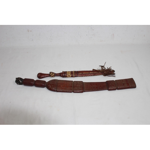 908 - TWO VINTAGE SWORDS OF AFRICAN DESCENT IN SCABBARD