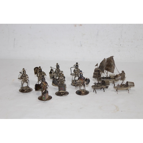 1136 - QUANTITY OF EASTERN SILVER FIGURES - 128G