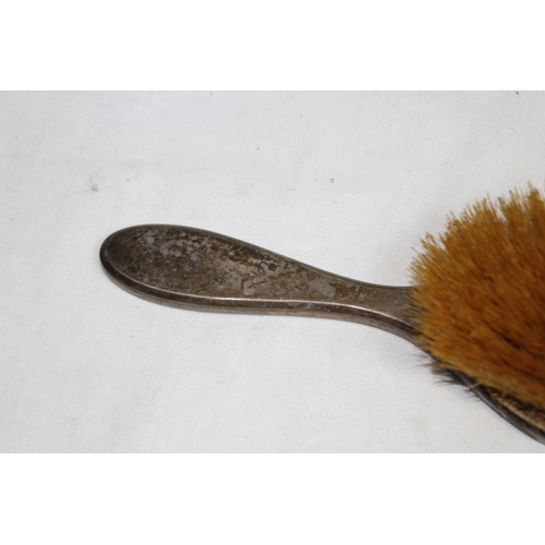 1137 - ANTIQUE SILVER MIRROR AND BRUSH SET